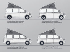 SCA Aufstelldach Übersicht Schlafdach mit niedrigen Scheren