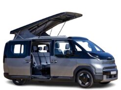 Aufstelldach Kia PV5 Nachrüstung Einbau Aufstelldach und Schlafdach in den Elektro-Camper von Spezialisten Seitenansicht